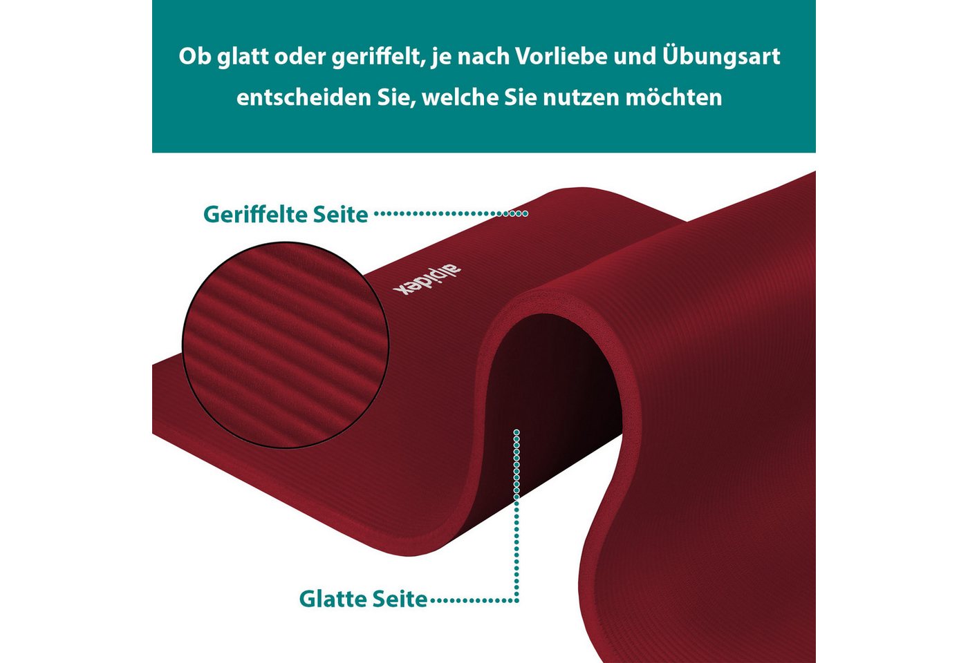 ALPIDEX Yogamatte ALPIDEX Yogamatte Extra Dick 1,5 cm – Bild 3 von 5