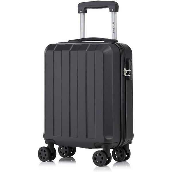 YONSLY Koffer Reisekoffer Trolley Rollkoffer Hartschalenkoffer Größenwahl aus ABS, 4 Rollen, Zahlenschloss 360°-Doppelrollen weicher Gummigriff Aluminium-Elemen