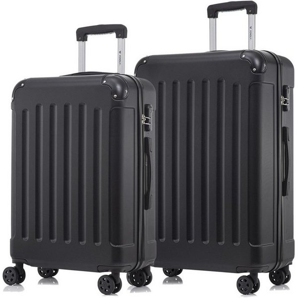 YONSLY Trolleyset Hartschalen-Reisekoffer Rollkoffer Trolley Gepäckset aus ABS, 4 Rollen, (Reiseset, 2 tlg., Größen L&XL), mit 360° Doppelrollen, Zahlenschloss