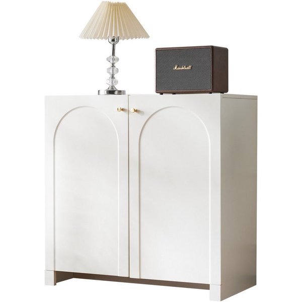 Yorbay Sideboard mit Bogenmuster, 2 Türen, Kommode, Highboard, Standschrank,80x40x80 cm