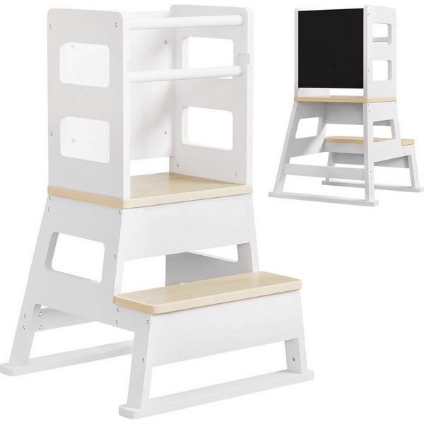 Yorbay Stehhilfe Lernturm mit Tafel & Treppe, 55 x 52,5 x 87 cm