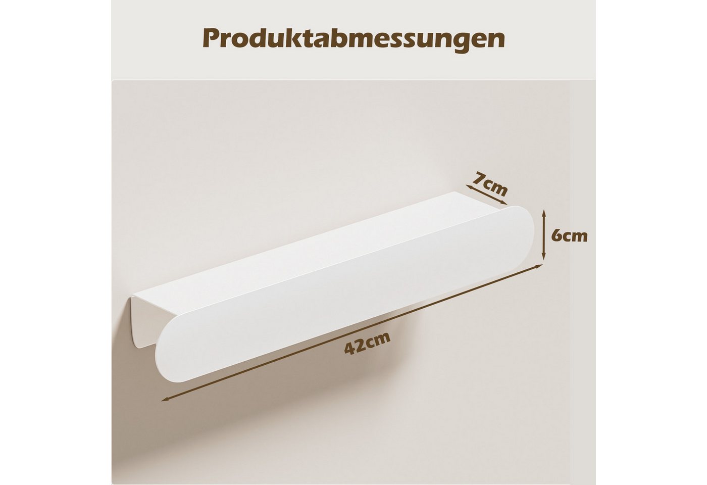 Yorbay Wandgarderobe mit Ablagebrett, Garderobenleiste aus Metall, verdeckte Garderobenhaken – Bild 4 von 5