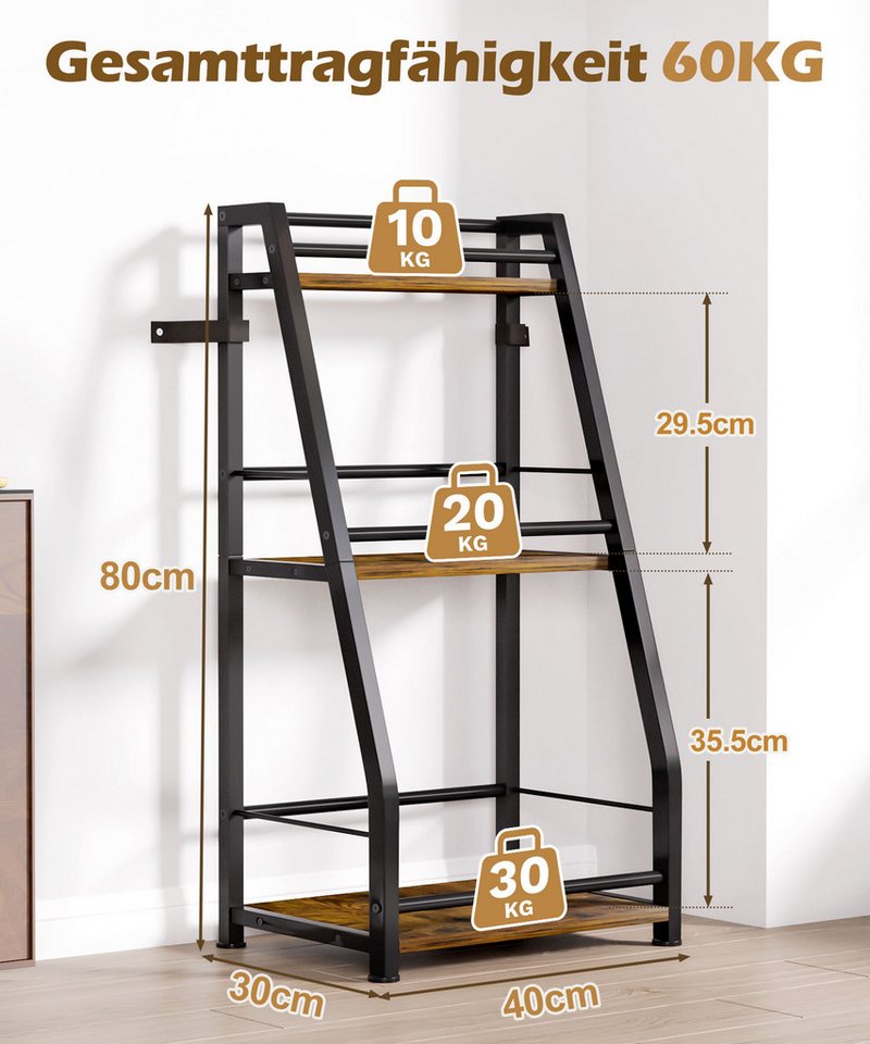 Yorbay Weinregal Stehend, Weinständer aus Holz &Metal 40x30x80cm, Gewürzregal für Küche, Wohnzimmer, Kaffee - Bar – Bild 4 von 5