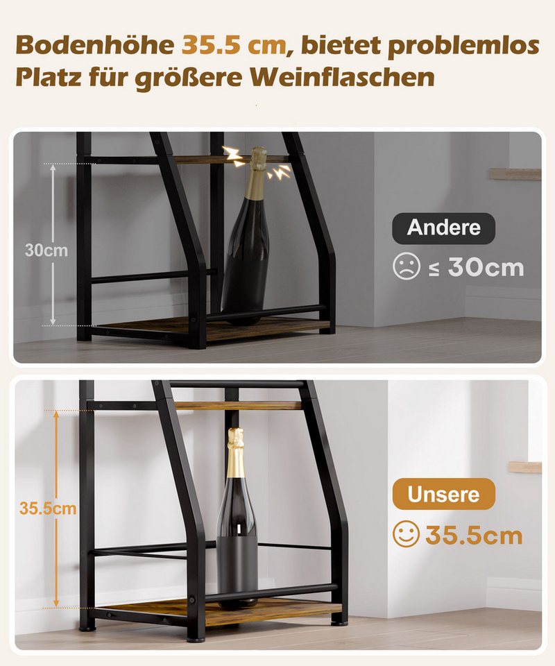 Yorbay Weinregal Stehend, Weinständer aus Holz &Metal 40x30x80cm, Gewürzregal für Küche, Wohnzimmer, Kaffee - Bar – Bild 5 von 5