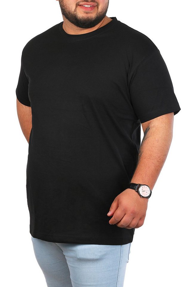 Young & Rich T-Shirt Herren Übergröße Basic big size optimierte moderne Passform Rundhalsauschnitt unifarben kurzarm regular fit – Bild 3 von 5