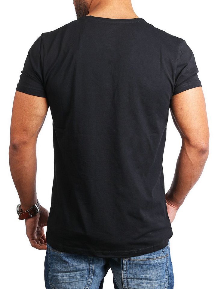 Young & Rich T-Shirt Herren Uni Basic extra tiefer Ausschnitt Unterziehshirt 1315 V-Ausschnitt unifarben kurzarm slim fit – Bild 4 von 5