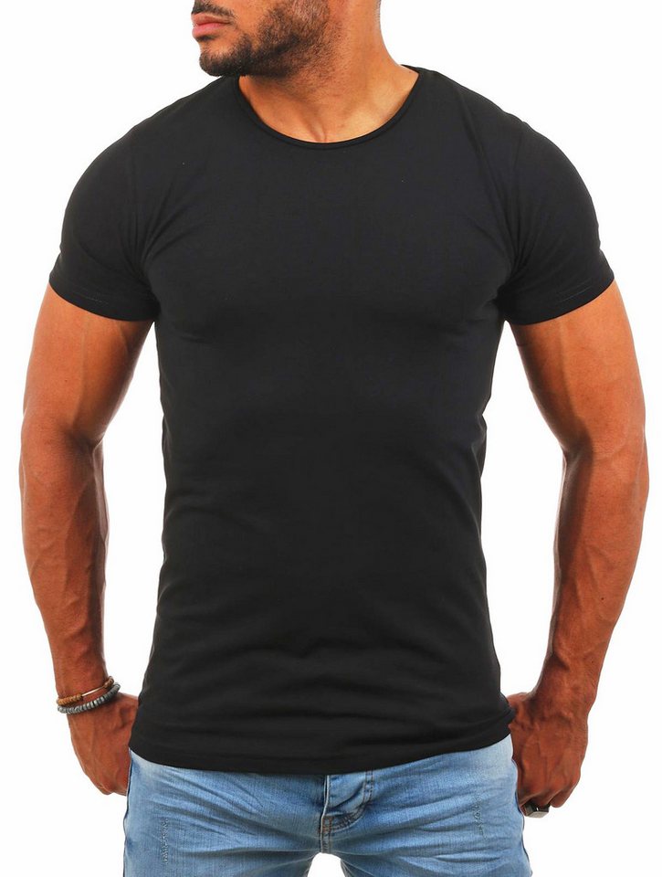 Young & Rich T-Shirt Herren Uni Basic rundhals Ausschnitt Unterziehshirt 1701 Rundhalsauschnitt unifarben kurzarm regular fit – Bild 5 von 5