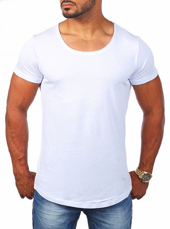 Young & Rich T-Shirt Herren Uni Basic rundhals Ausschnitt vintage Look Unterziehshirt 1702 Rundhalsauschnitt unifarben kurzarm slim fit – Bild 2 von 5