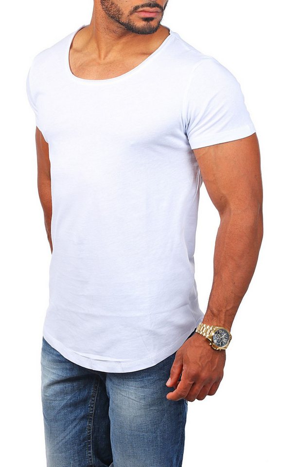 Young & Rich T-Shirt Herren Uni Basic rundhals Ausschnitt vintage Look Unterziehshirt 1702 Rundhalsauschnitt unifarben kurzarm slim fit – Bild 3 von 5