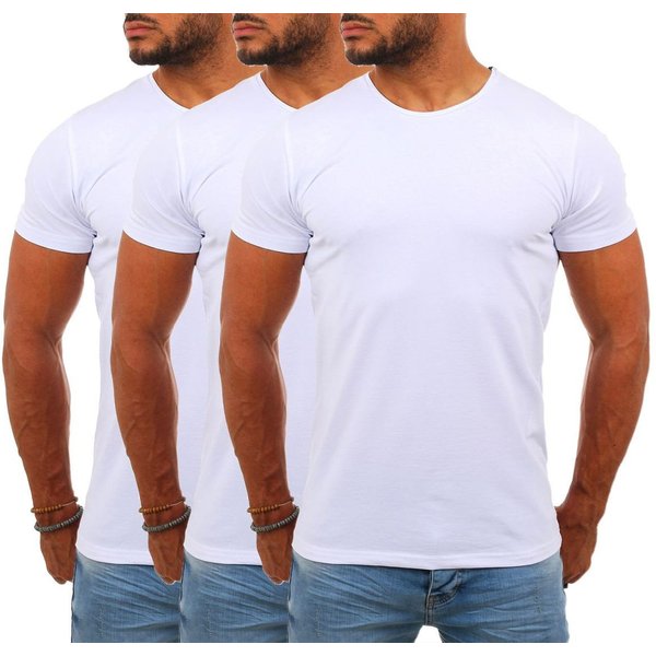 Young & Rich T-Shirt Herren Uni Basic rundhals Ausschnitt Unterziehshirt 1701 Rundhalsauschnitt unifarben kurzarm regular fit