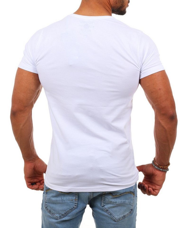 Young & Rich T-Shirt Herren Uni Basic rundhals Ausschnitt Unterziehshirt 1701 Rundhalsauschnitt unifarben kurzarm regular fit – Bild 3 von 5