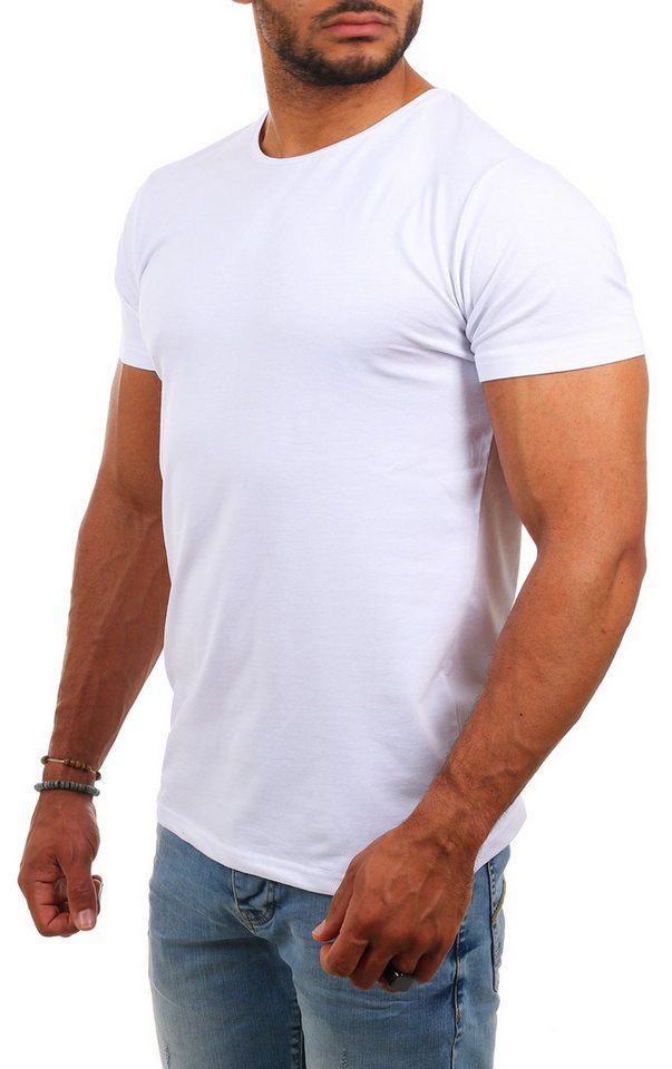 Young & Rich T-Shirt Herren Uni Basic rundhals Ausschnitt Unterziehshirt 1701 Rundhalsauschnitt unifarben kurzarm regular fit – Bild 4 von 5