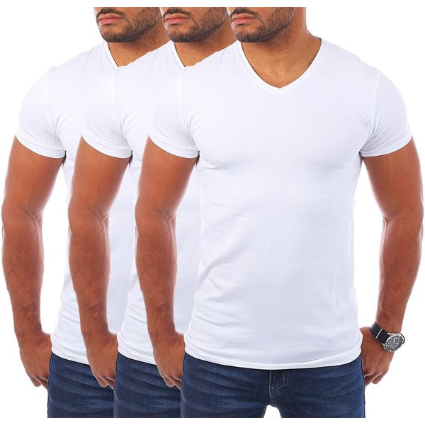 Young & Rich T-Shirt Herren Uni Basic V-neck V-Ausschnitt Unterziehshirt 1700 V-Ausschnitt unifarben kurzarm slim fit