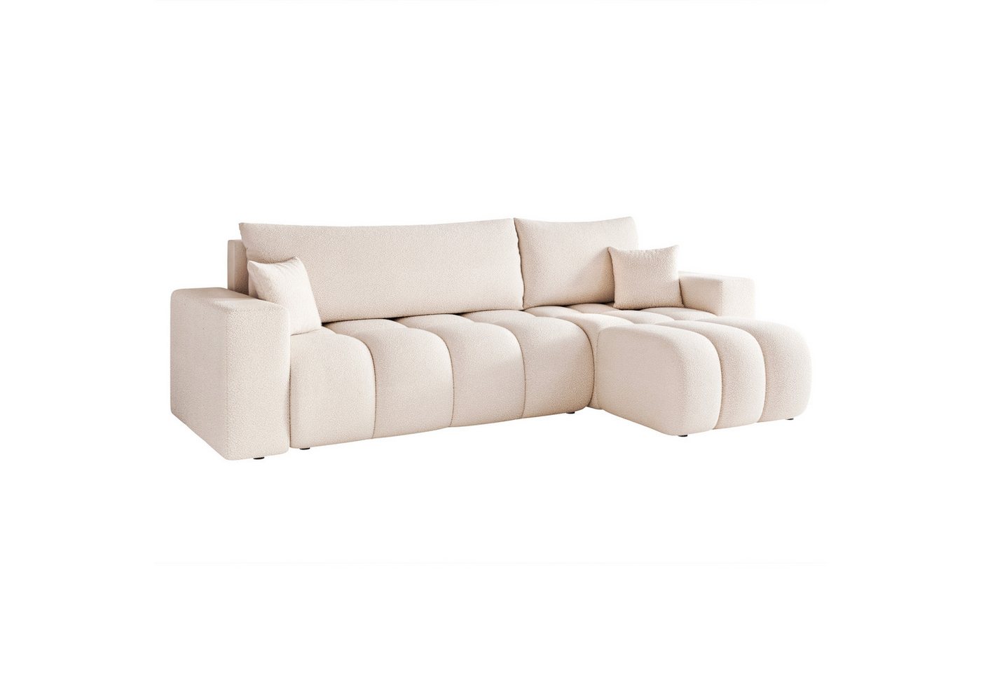 yourhouse24 Ecksofa OLI L (248 cm) – Tiefe Steppung, Trend-Bouclé & Schlaffunktion, Seite universal – Bild 2 von 5
