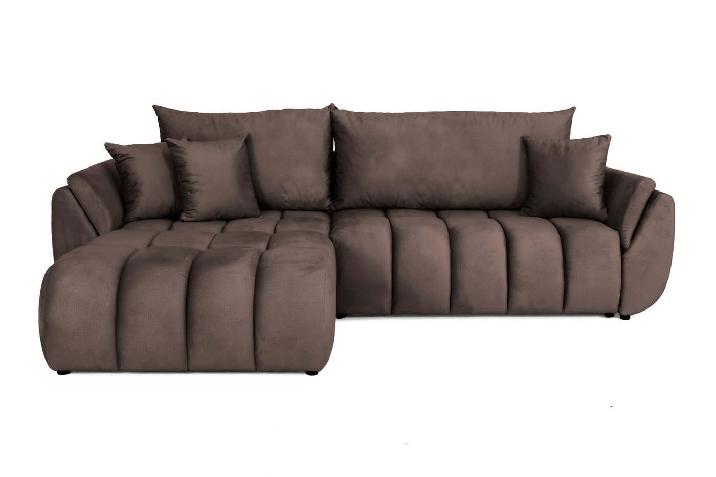 yourhouse24 Ecksofa OTTO L-Form Couch, Velours-Stoff, mit Bettfunktion & Bettkasten, Seite universal – Bild 2 von 5