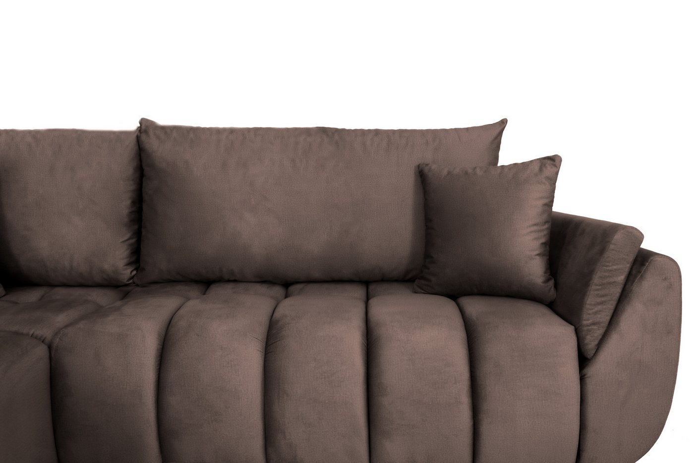 yourhouse24 Ecksofa OTTO L-Form Couch, Velours-Stoff, mit Bettfunktion & Bettkasten, Seite universal – Bild 4 von 5