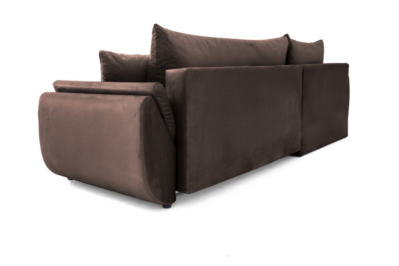 yourhouse24 Ecksofa OTTO L-Form Couch, Velours-Stoff, mit Bettfunktion & Bettkasten, Seite universal – Bild 5 von 5