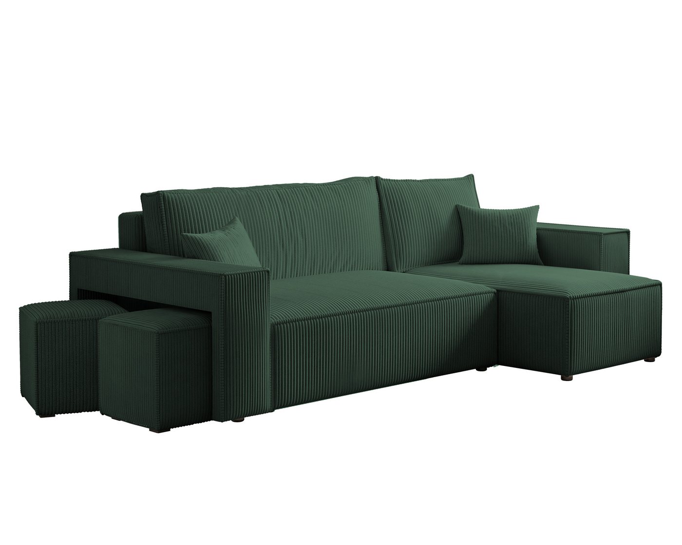 yourhouse24 Ecksofa PARIS in L-Form inkl. 2 Hocker – Schlaffunktion & Bettkasten, mit Schlaffunktion und Bettkasten, Seite universal – Bild 2 von 5