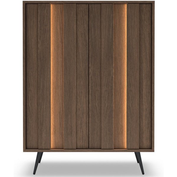yourhouse24 Highboard AMARO 94cm (2 Türen) – Eiche Dunin mit Lamellen & inkl. LED