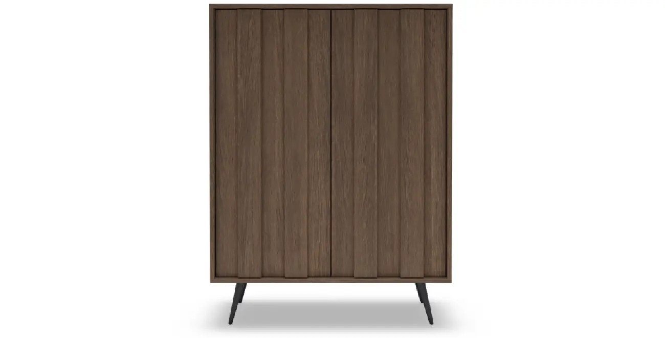 yourhouse24 Highboard AMARO 94cm (2 Türen) – Eiche Dunin mit Lamellen & inkl. LED – Bild 2 von 5