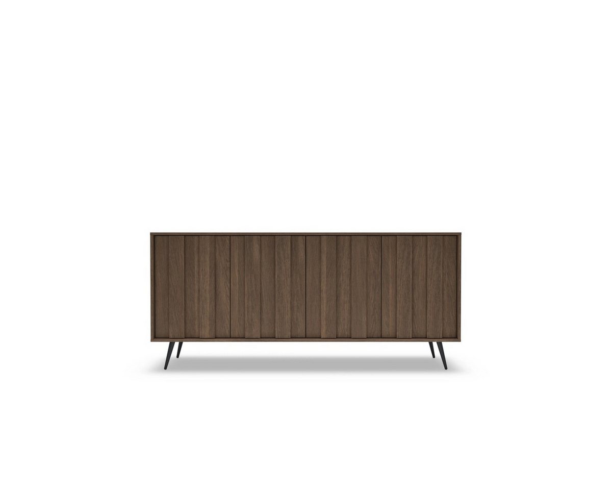 yourhouse24 Sideboard AMARO 183cm (4 Türen) – Eiche Dunin mit Lamellen & inkl. LED – Bild 4 von 5