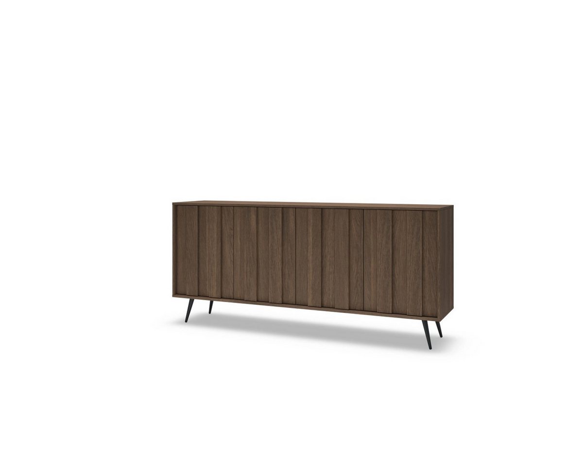 yourhouse24 Sideboard AMARO 183cm (4 Türen) – Eiche Dunin mit Lamellen & inkl. LED – Bild 5 von 5