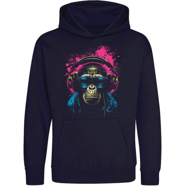 Youth Designz Kapuzenpullover AffeHeadset Kinder Hoodie Pullover mit trendigem Frontprint