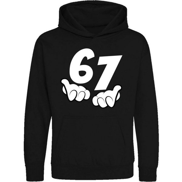 Youth Designz Kapuzenpullover Kinder Hoodie Kapuzenpullover "67" lustig Fun-Print Statement Geschenk mit witzigen und humorvollen Aufdruck für Jungen und Mädche