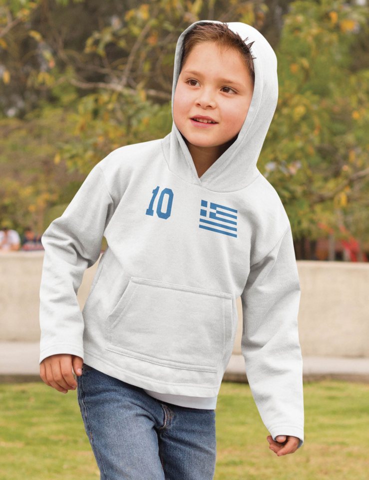 Youth Designz Kapuzenpullover Kinder Hoodie Pullover Griechenland Aufdruck Fußball Jungen Trikot mit stylischen Aufdruck für Jungen und Mädchen ein Statement se – Bild 5 von 5