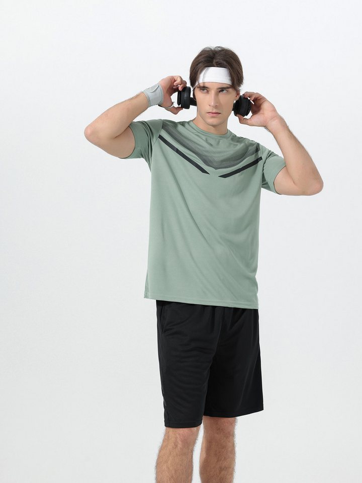 YOUTHUP Sportanzug, Trainingsanzug Herren Set T-Shirt und Kurze Hose Bequeme Passform – Bild 5 von 5