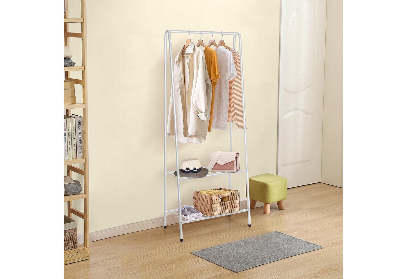 Youyijia Kleiderständer Clothes Rack,Ideal for Bedroom,White – Bild 5 von 5