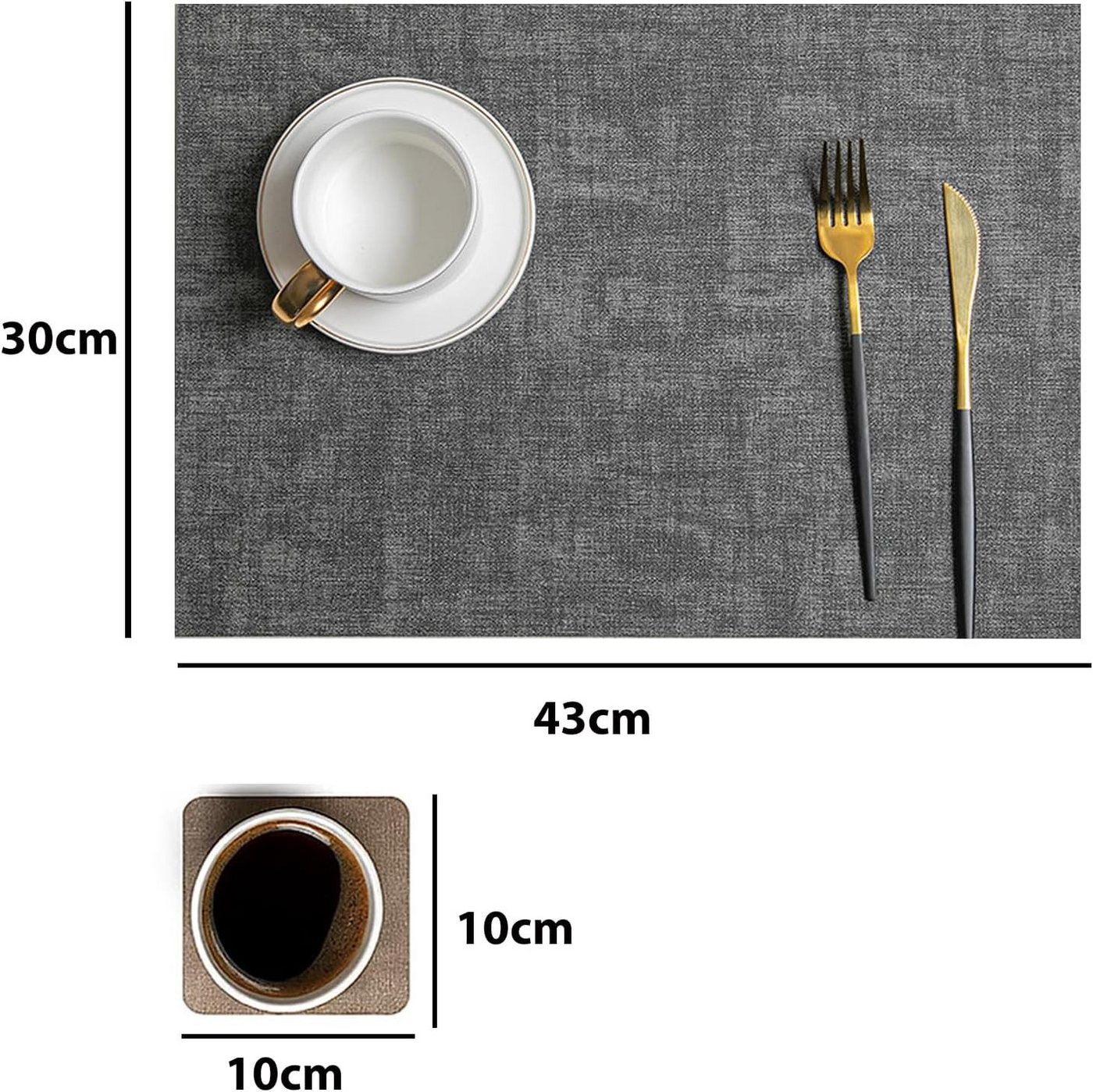 Youyijia Platzset Tischsets Abwaschbar – Doppelseitige Platzsets aus Kunstleder – Bild 2 von 5