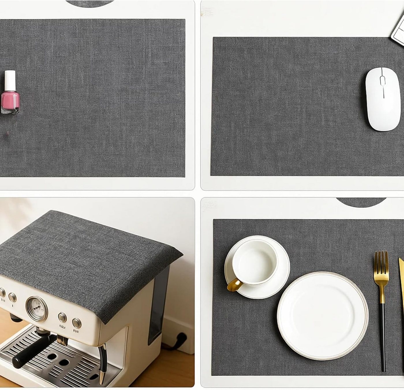 Youyijia Platzset Tischsets Abwaschbar – Doppelseitige Platzsets aus Kunstleder – Bild 3 von 5