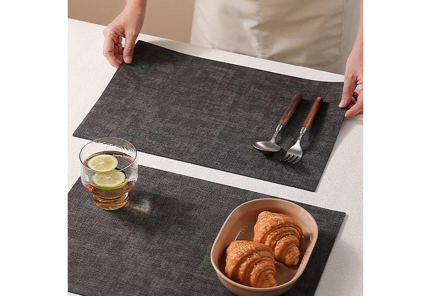 Youyijia Platzset Tischsets Abwaschbar – Doppelseitige Platzsets aus Kunstleder – Bild 4 von 5