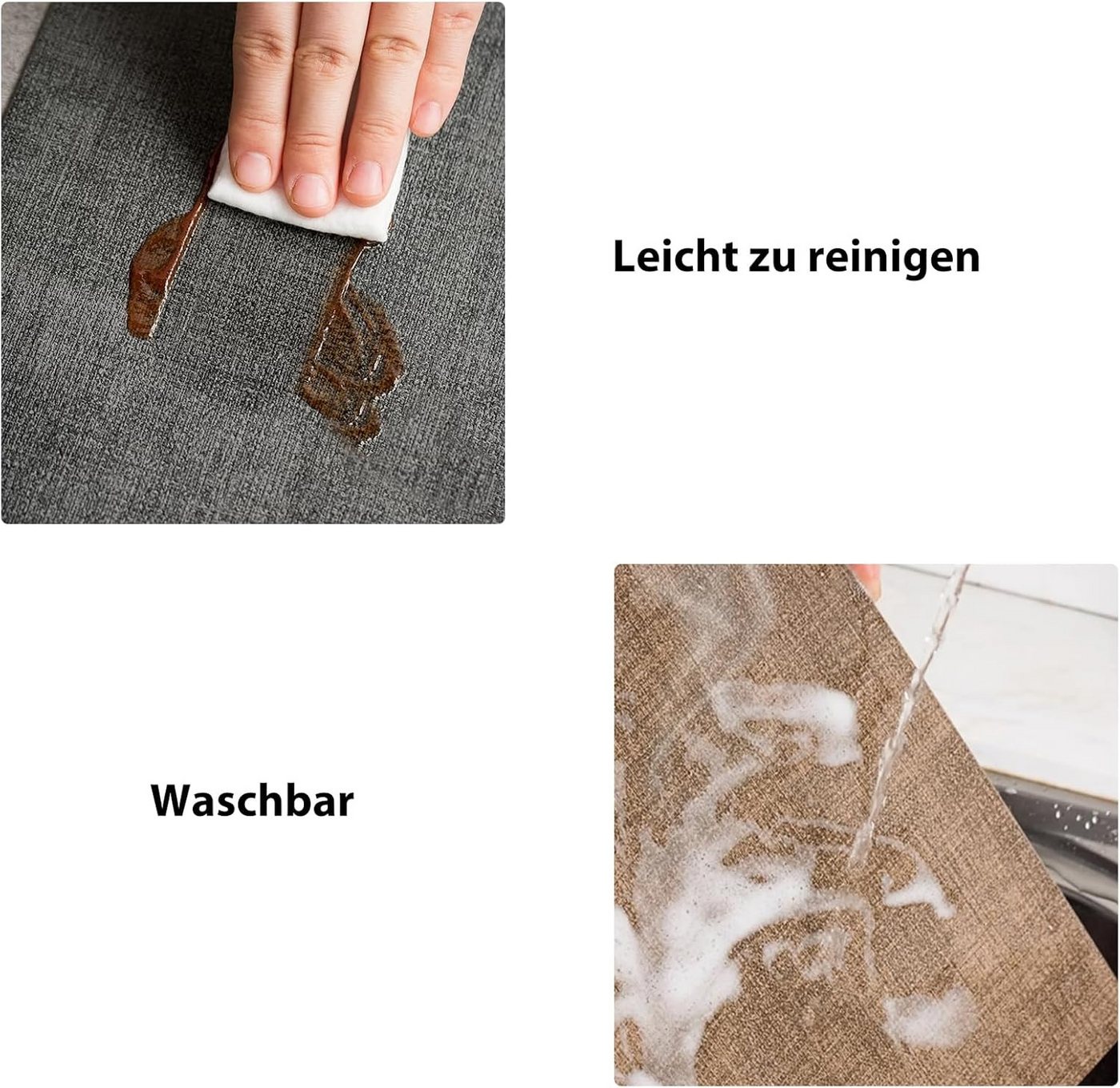 Youyijia Platzset Tischsets Abwaschbar – Doppelseitige Platzsets aus Kunstleder – Bild 5 von 5