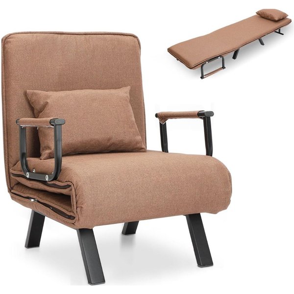 Youyijia Schlafsofa 4 in 1 mit Klappsessel Schlafsofa für bis 150kg belastbar Braun
