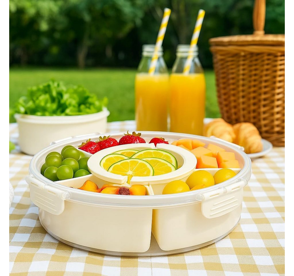 Youyijia Snackschale Snackschale mit Deckel, 6 Fächer (Nicht spülmaschinengeeignet), Plastik – Bild 3 von 5