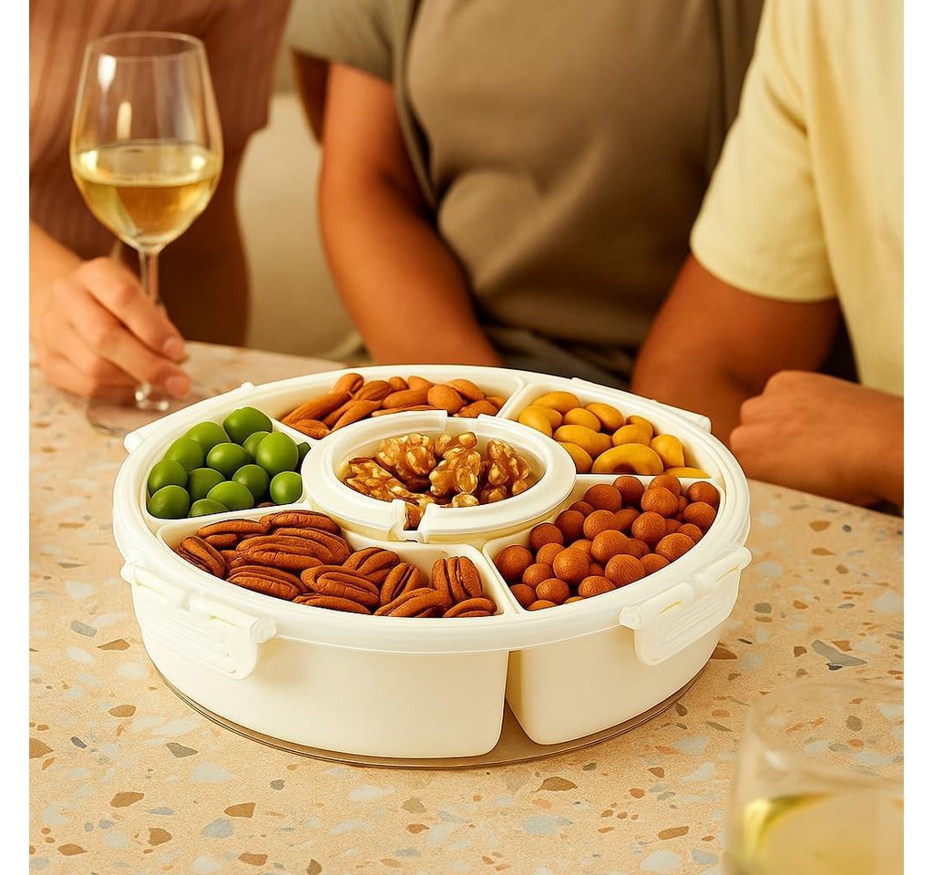 Youyijia Snackschale Snackschale mit Deckel, 6 Fächer (Nicht spülmaschinengeeignet), Plastik – Bild 5 von 5