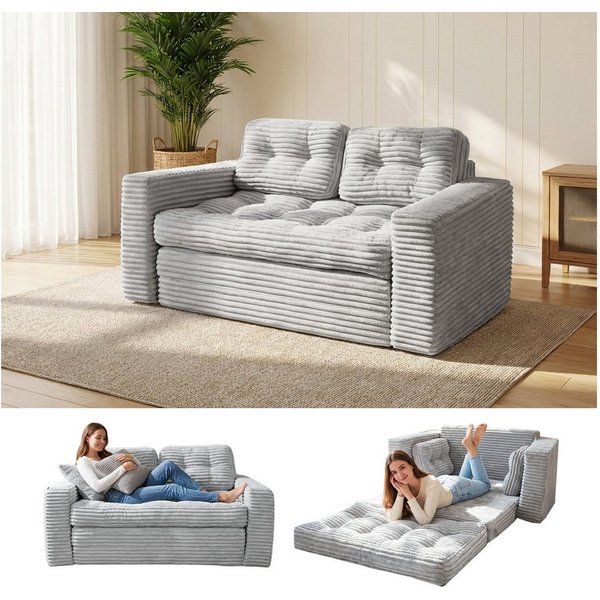 Youyijia Sofa Bodensofa Schlafsofa Bed mit Pillow Back Support Armrest Klappbar Sofa