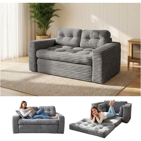 Youyijia Sofa Bodensofa Schlafsofa Bed mit Pillow Back Support Armrest Klappbar Sofa