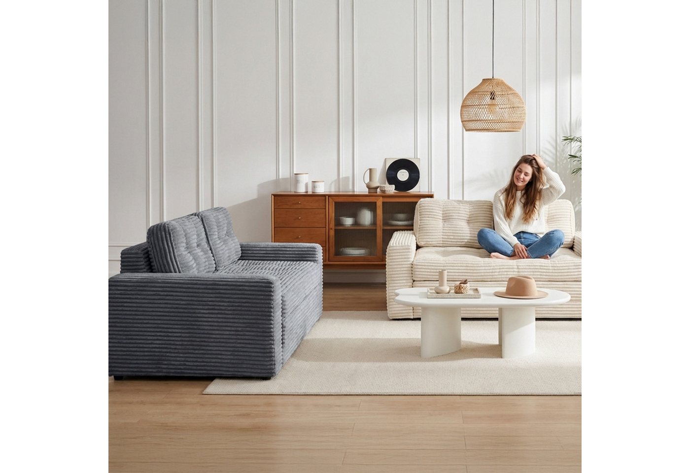 Youyijia Sofa Bodensofa Schlafsofa Bed mit Pillow Back Support Armrest Klappbar Sofa – Bild 2 von 4