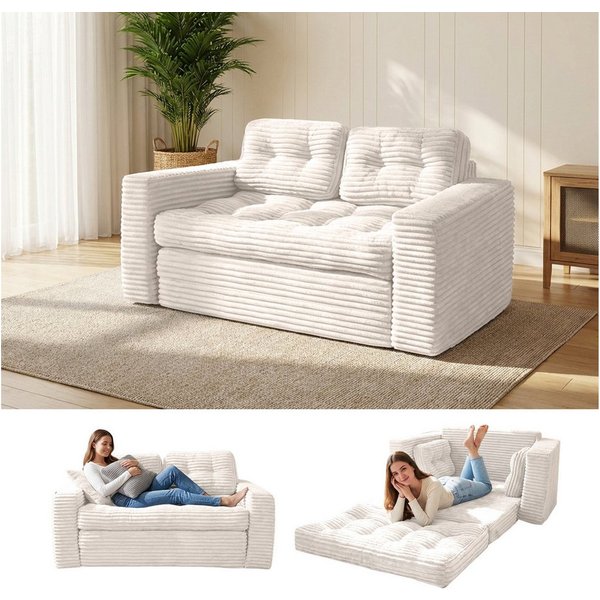 Youyijia Sofa Bodensofa Schlafsofa Bed mit Pillow Back Support Armrest Klappbar Sofa