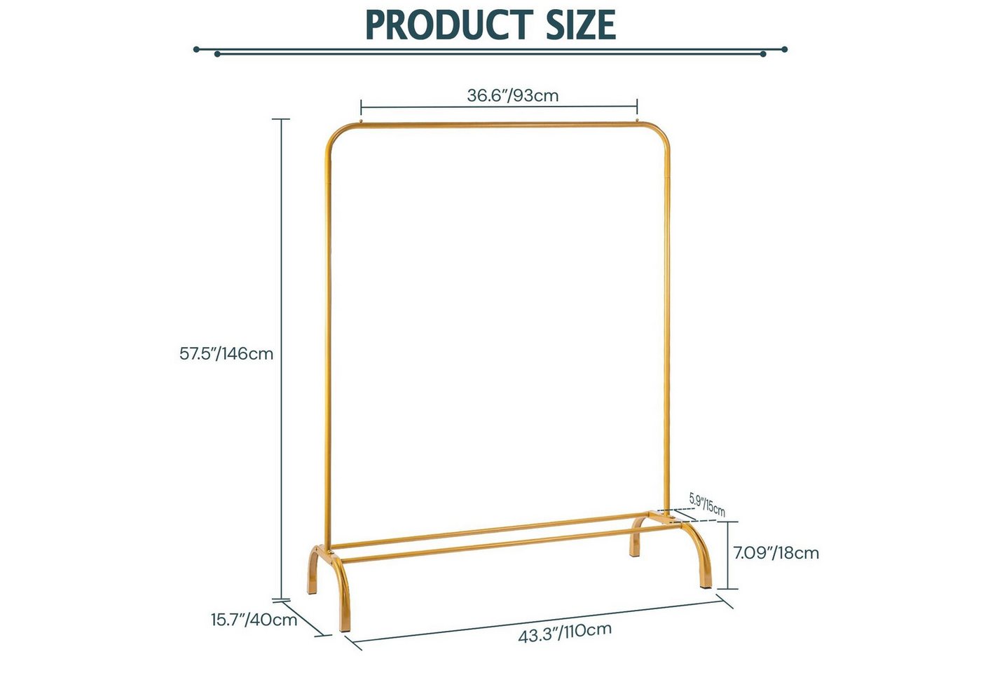 Youyijia TV-Rack Clothes Rail, Stable Freestanding Hanger, Drying Rack – Bild 2 von 5