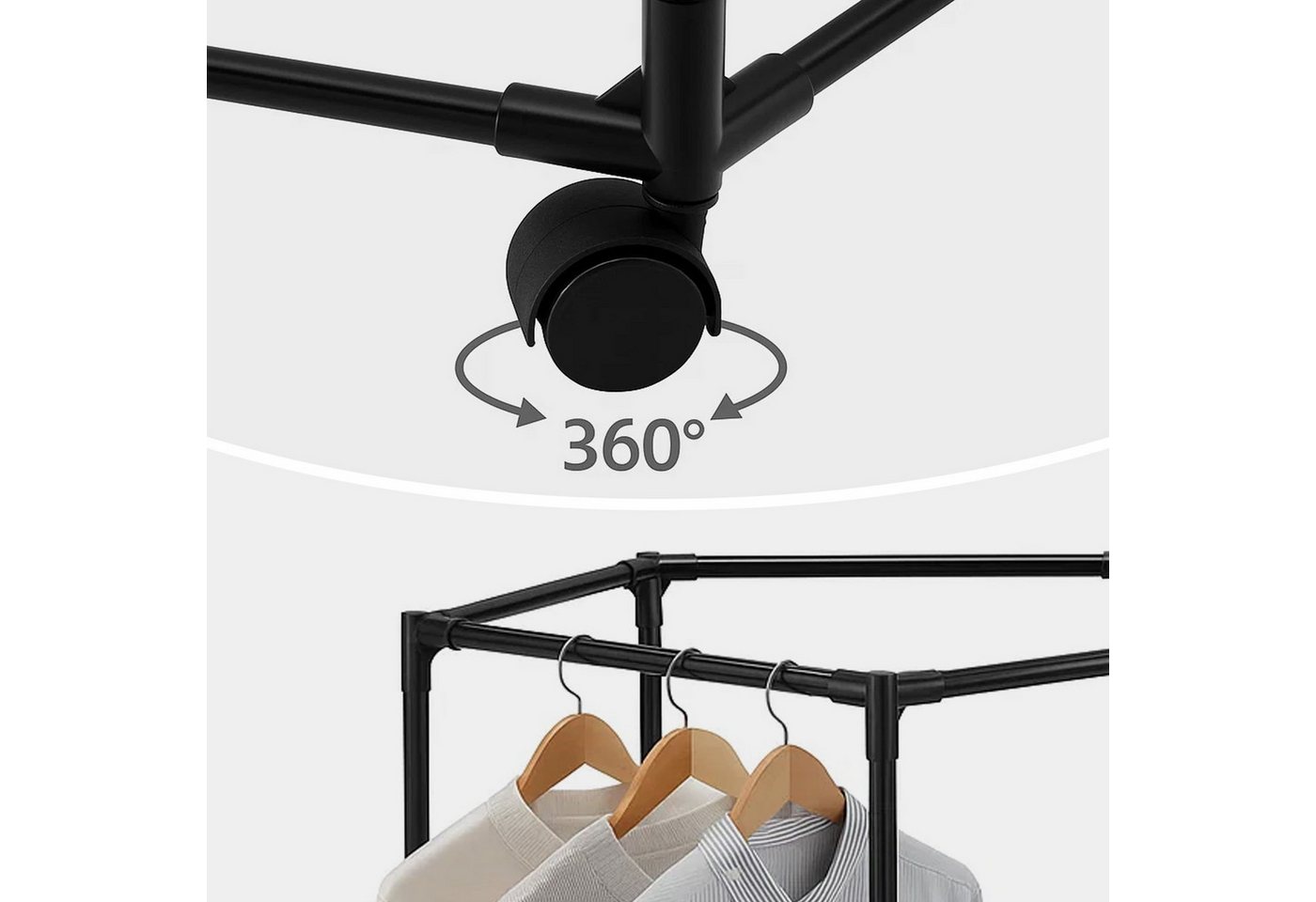 Youyijia Wäscheständer Wäscheständer, rollbarer Wäscheständer für Schlafzimmer – Bild 4 von 5