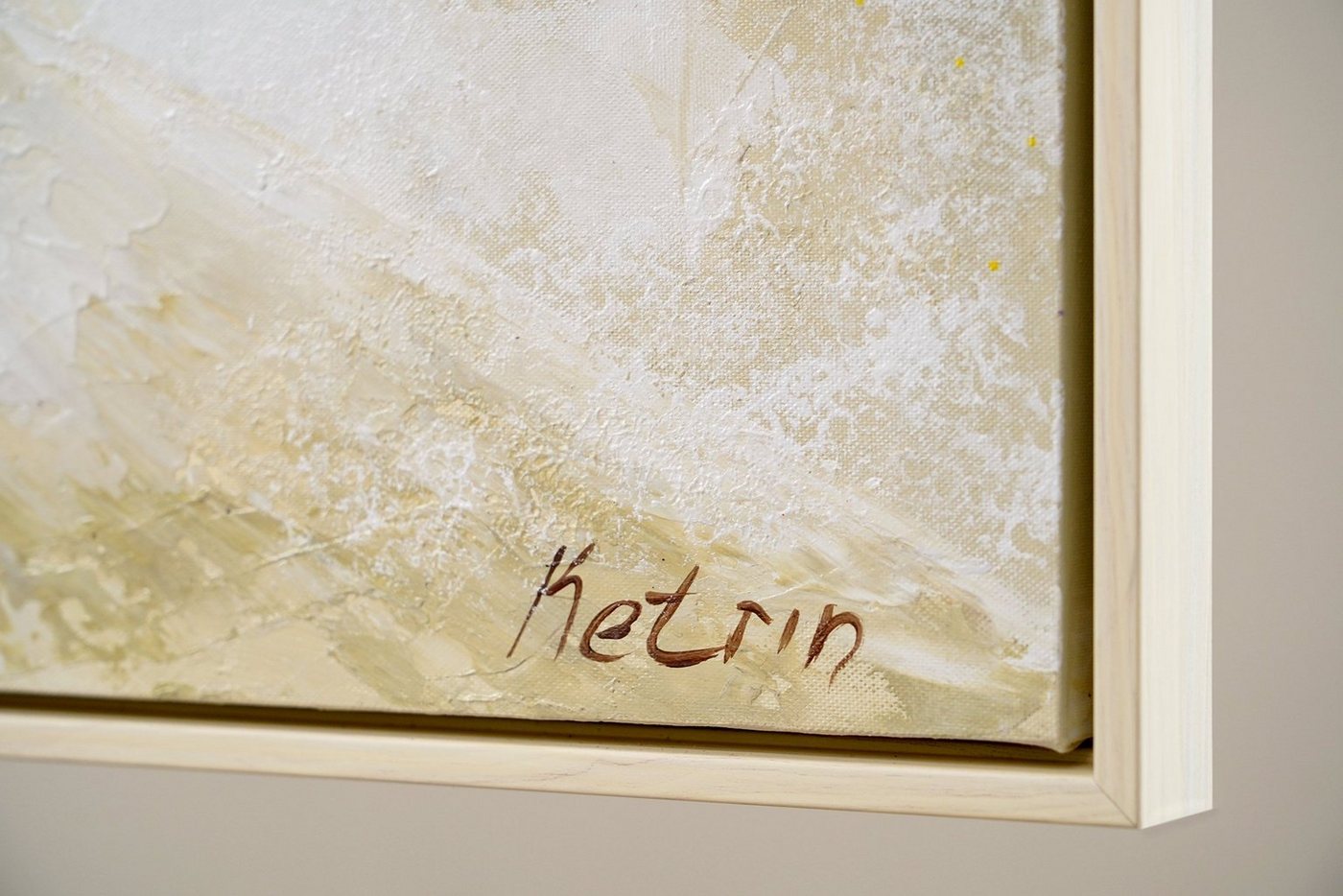 YS-Art Gemälde Sonnenaufgang, Natur, Leinwand Bild Handgemalt Zwei Vögel auf dem Baum Sonnenschein – Bild 3 von 5