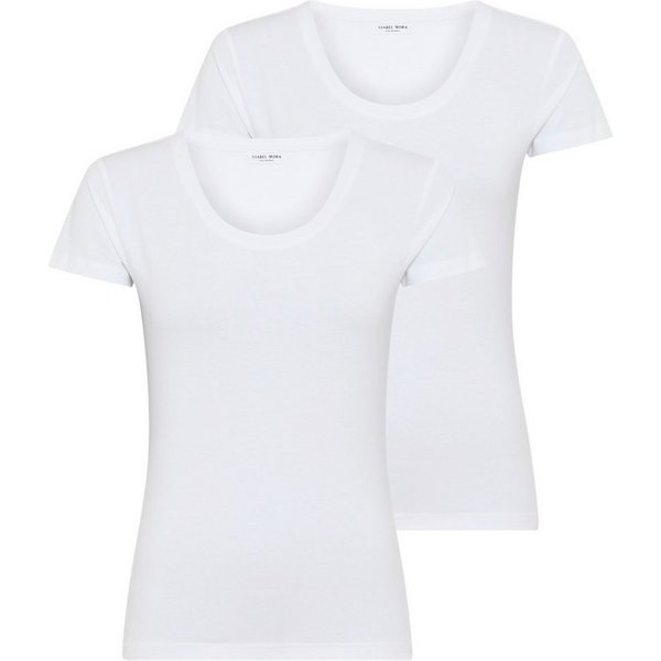 YSABEL MORA Kurzarmshirt (2er Pack) mit Rundhals, elastisch, Baumwollmix, weich, Basic