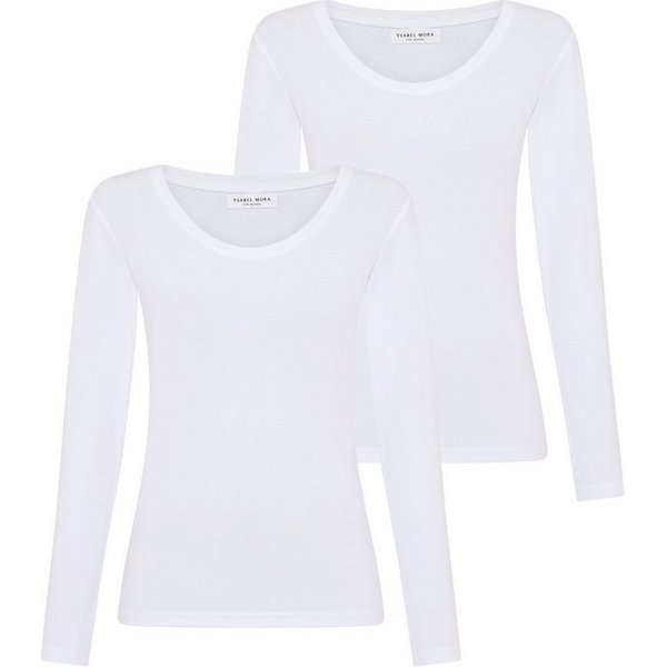 YSABEL MORA Langarmshirt (2er Pack) Rundhals-Ausschnitt, weich, Baumwollmix, elastisch