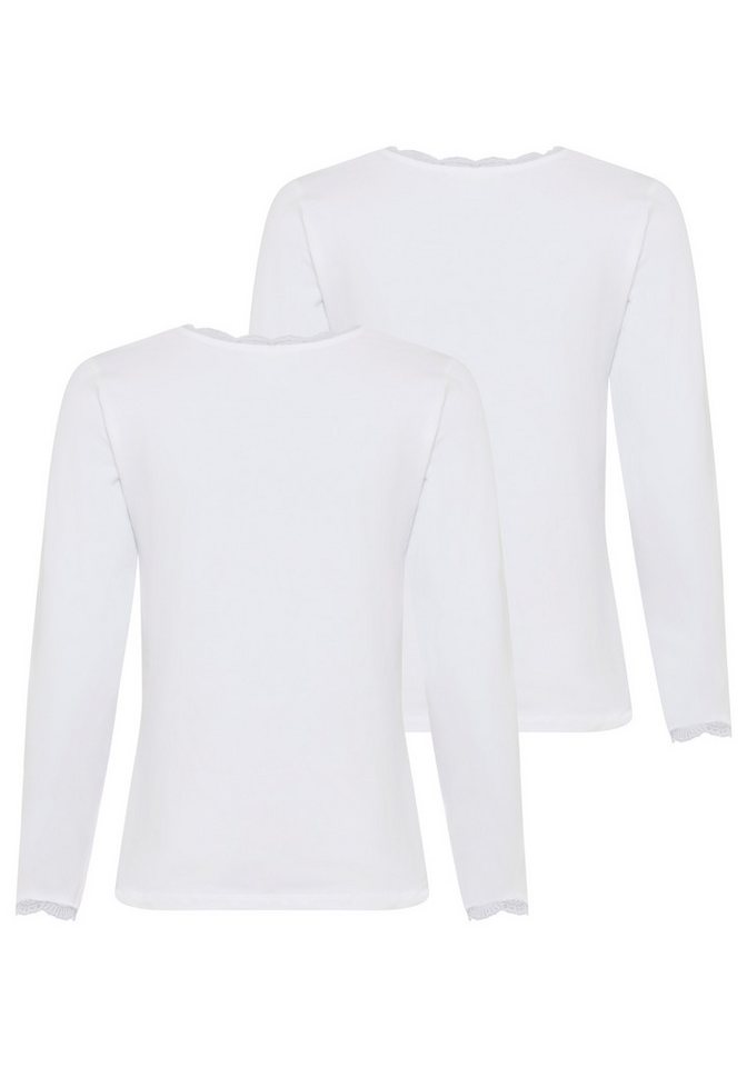 YSABEL MORA Langarmshirt BASIC COLLECTION COTTON WITH LACE (2er Pack) das perfekte Basic-Longsleeve für jeden Tag – Bild 5 von 5