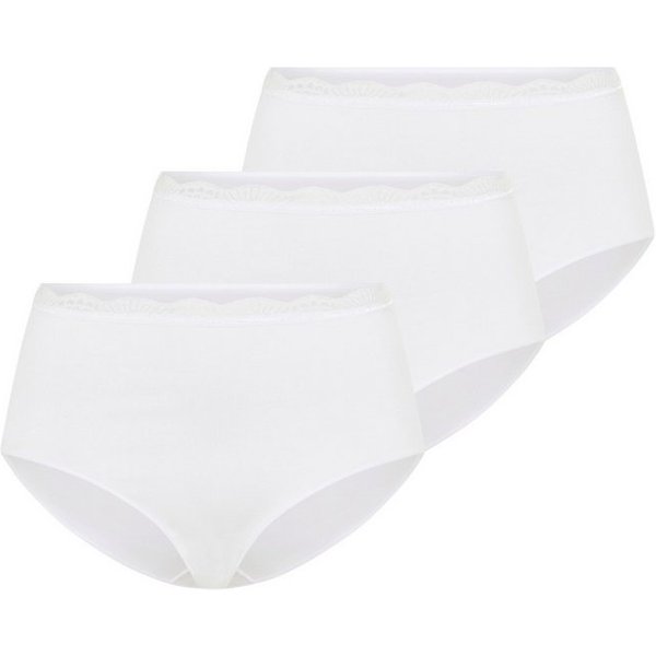 YSABEL MORA Taillenslip BASIC COLLECTION COTTON WITH LACE (3er Pack) hochgeschnitten und mit zarter Spitze verfeinert