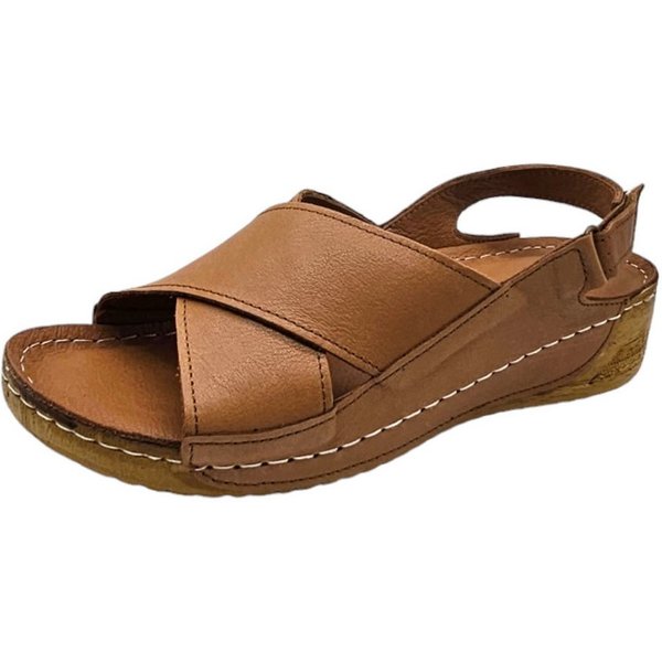 Yu&Luk Riemchensandale Sommerschuh, Sandalette, Keilabsatz, mit Klettverschluss